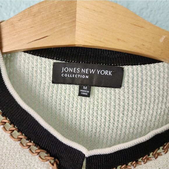 Jones new york open stryle front pockets chain aroun front cardigan sweater - Picture 5 of 12